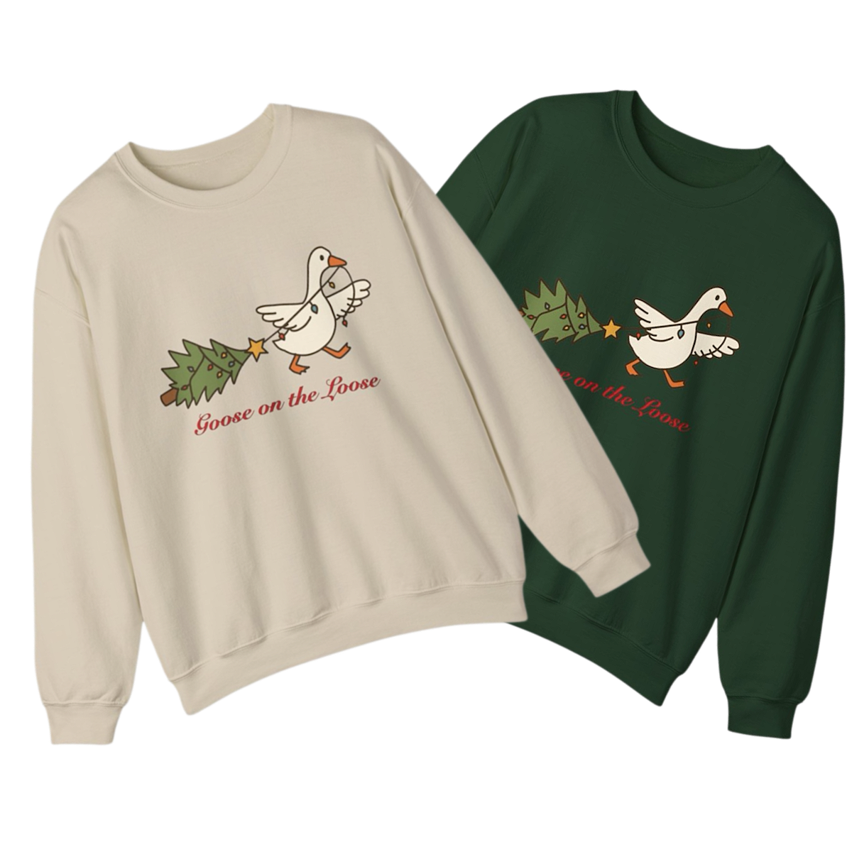 Christmas Goose On The Loose Sweatshirt Unisex
